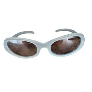 PRADA Frosted Gray Silver Iridescent Sunglasses spr01a Y2K 2000s